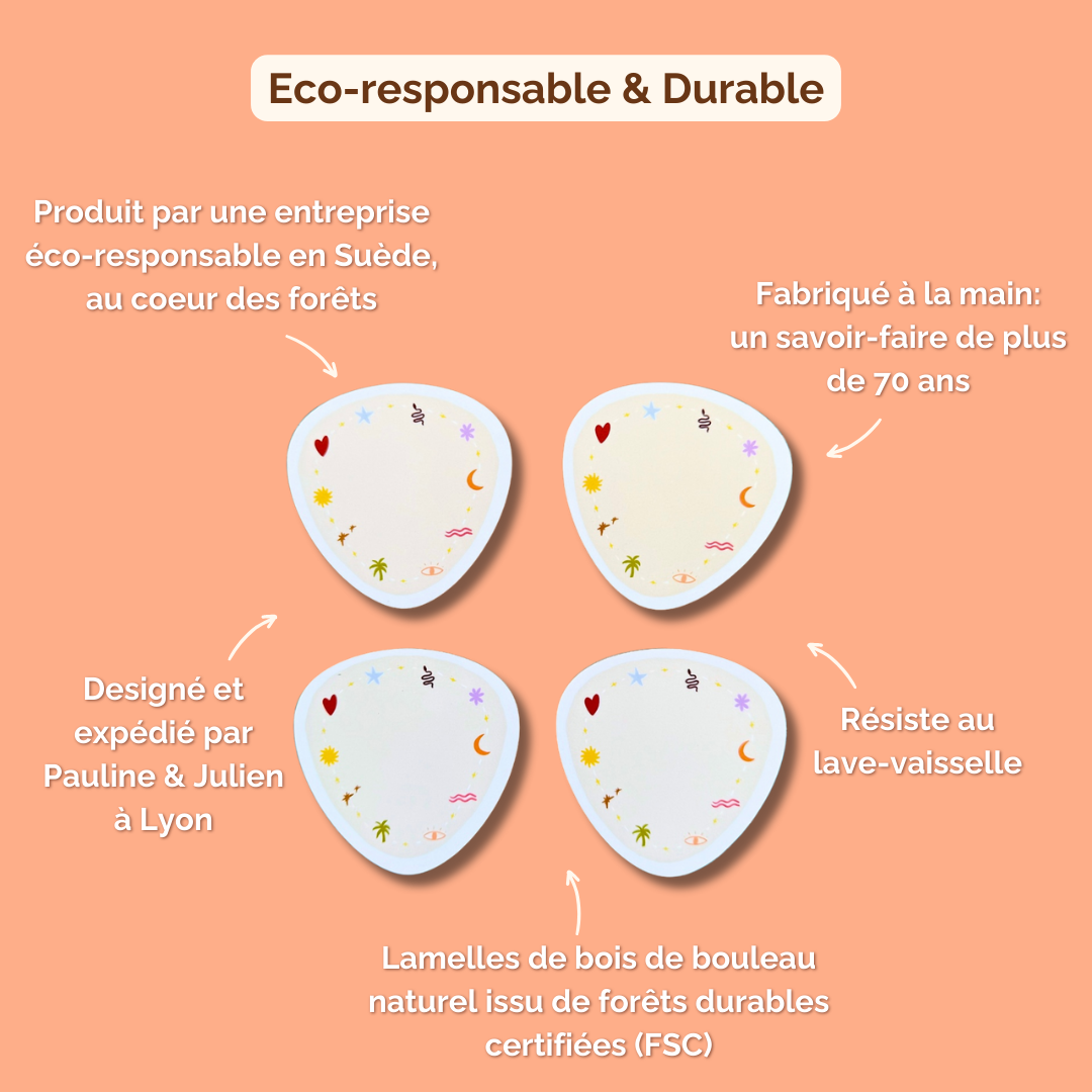 x4 DESSOUS DE VERRE BOHO