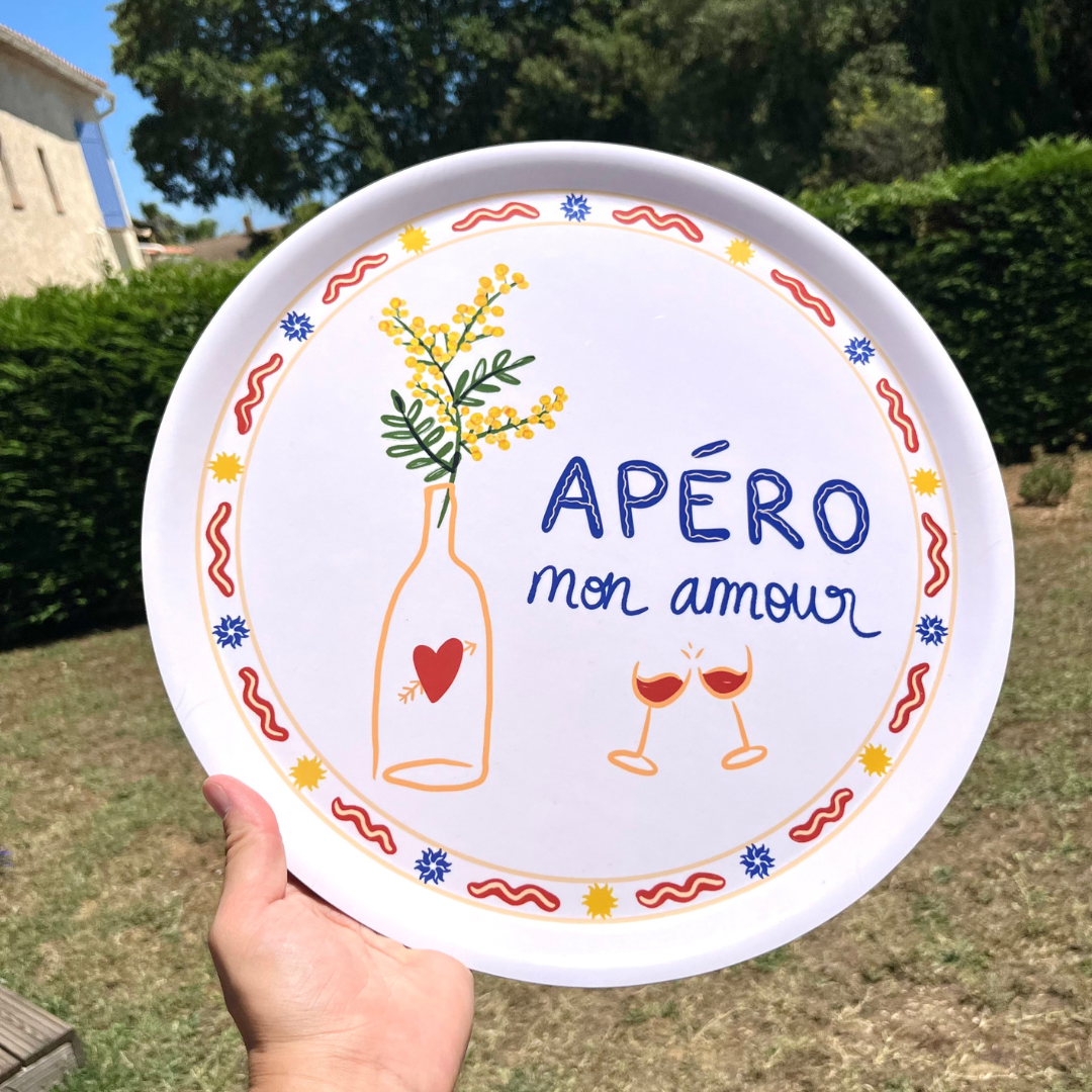 WOODEN TRAY "APÉRO MON AMOUR"