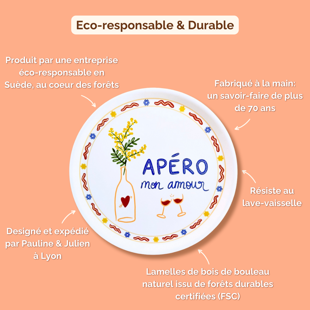 WOODEN TRAY "APÉRO MON AMOUR"
