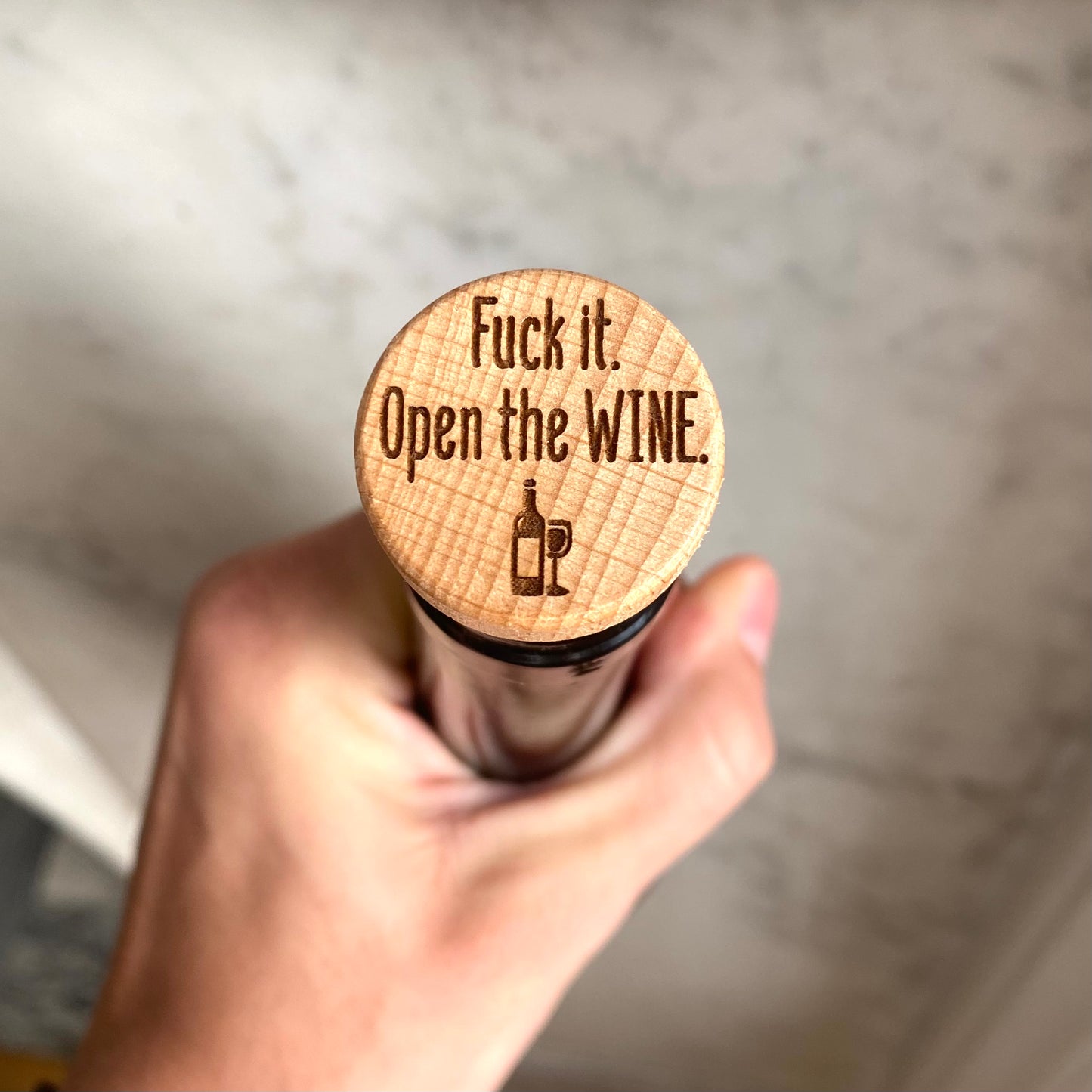WINE STOPPER "FUCK IT. OPEN THE WINE"